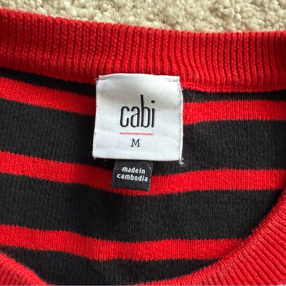CAbi Style 5635 Vivian Pocket Pullover Two-toned Striped Sweater - Picture 12 of 13